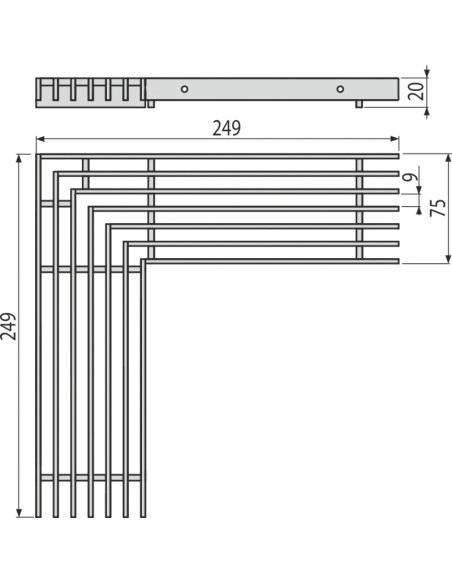 Alcaplast Ruszt odwodnienia drenażowego narożnego 75 mm, stal nierdzewna, ADZ-R304R