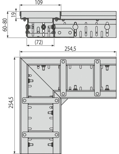 Alcaplast Odwodnienie drenażowe narożne 100 mm z regulacją, stal nierdzewna, ADZ302VR