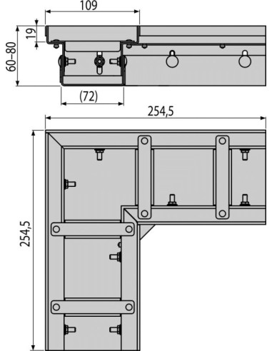 Alcaplast Odwodnienie drenażowe narożne 100 mm z regulacją, stal nierdzewna, ADZ332VR