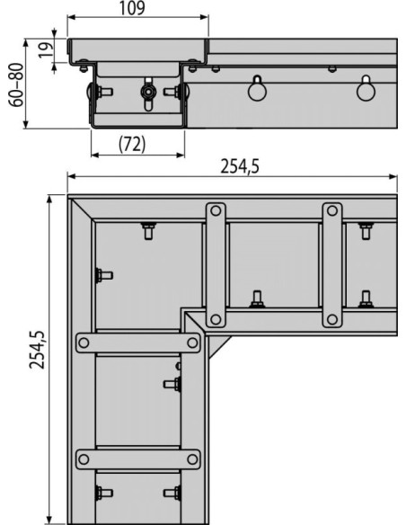 Alcaplast Odwodnienie drenażowe narożne 100 mm z regulacją, stal nierdzewna, ADZ332VR