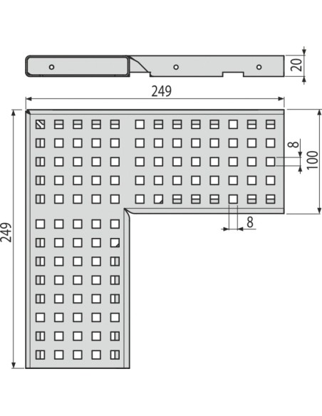 Alcaplast Ruszt odwodnienia drenażowego narożnego 100 mm, stal ocynkowana, ADZ-R123R