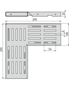 Alcaplast Ruszt odwodnienia drenażowego narożnego 100 mm, stal nierdzewna, ADZ-R321R 2