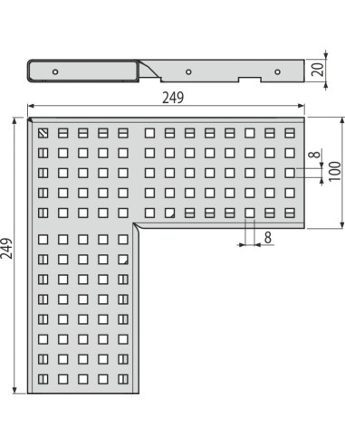Alcaplast Ruszt odwodnienia drenażowego narożnego 100 mm, stal nierdzewna, ADZ-R323R