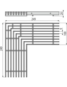 Alcaplast Ruszt odwodnienia drenażowego narożnego 100 mm, stal nierdzewna, ADZ-R323R 2