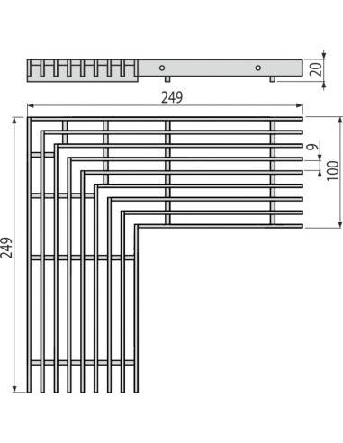 Alcaplast Ruszt odwodnienia drenażowego narożnego 100 mm, stal nierdzewna, ADZ-R323R
