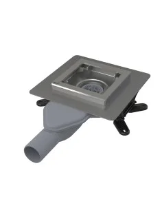 Alcaplast Kratka ściekowa nierdzewna mocno obniżona 130x130 mm, odpływ boczny, bez kratki, syfon mokry, APV110