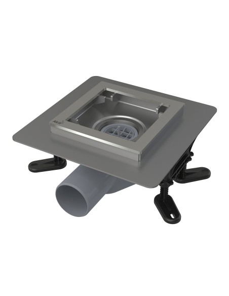 Alcaplast Kratka ściekowa nierdzewna obniżona 130x130 mm, odpływ boczny, bez kratki, syfon mokry, APV120