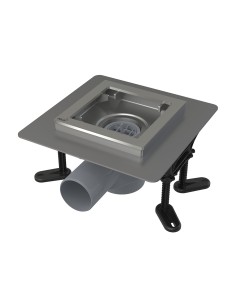 Alcaplast Kratka ściekowa nierdzewna obniżona 130x130 mm, odpływ boczny, bez kratki, syfon mokry, APV120