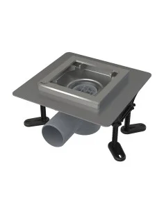 Alcaplast Kratka ściekowa nierdzewna obniżona 130x130 mm, odpływ boczny, bez kratki, syfon mokry, APV120