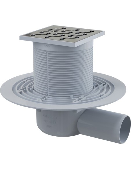 Alcaplast Kratka ściekowa 105 × 105/50 odpływ boczny, nierdzewna APV102