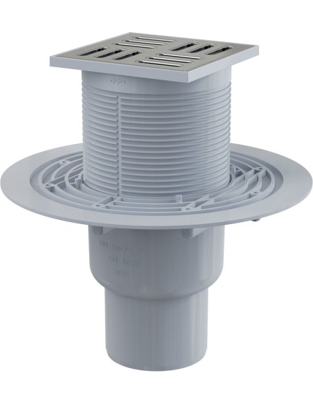 Alcaplast Kratka ściekowa 105x105/50/75 mm, odpływ pionowy, kratka nierdzewna, syfon mokry, APV201