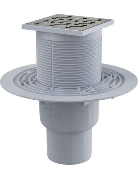 Alcaplast Kratka ściekowa 105 × 105/50 odpływ prosty, nierdzewna APV202