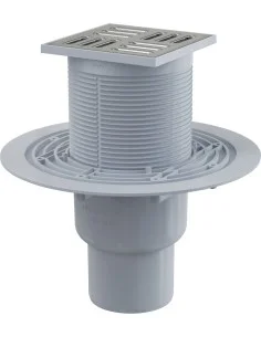 Alcaplast Kratka ściekowa 105 × 105/50/75 odpływ pionowy, kratka nierdzewna, syfon SMART APV2321