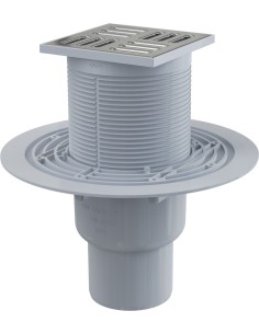 Alcaplast Kratka ściekowa 105 × 105/50/75 odpływ pionowy, kratka nierdzewna, syfon mokry APV2311
