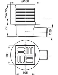 Alcaplast Kratka ściekowa stal nierdzewna pozioma APV1  2