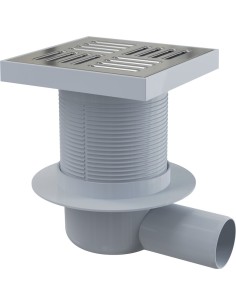 Alcaplast Kratka ściekowa 150 × 150/50 odpływ boczny, kratka nierdzewna, syfon mokry APV5411