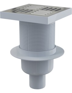 Alcaplast Kratka ściekowa 150 × 150/50 odpływ pionowy, kratka nierdzewna, syfon mokry APV6411