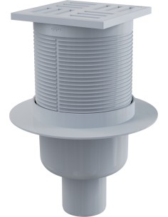 Alcaplast Kratka ściekowa 105 × 105/50 odpływ pionowy, kratka szara, syfon mokry APV6111