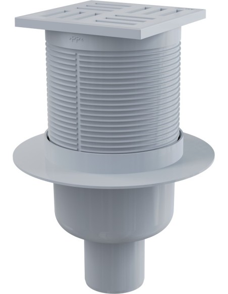 Alcaplast Kratka ściekowa 105 × 105/50 odpływ pionowy, kratka szara, syfon mokry APV6111