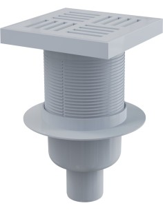 Alcaplast Kratka ściekowa 150x150/50 mm, odpływ pionowy, kratka szara, syfon mokry, APV6211