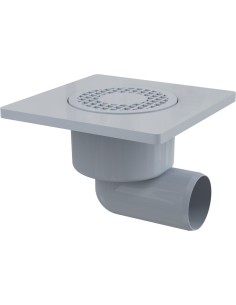 Alcaplast Kratka ściekowa 150 × 150/50 odpływ boczny, kratka szara, syfon mokry APV3