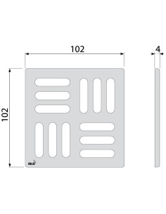 Alcaplast Ruszt 102 × 102 × 5 ze stali nierdzewnej MPV001 2