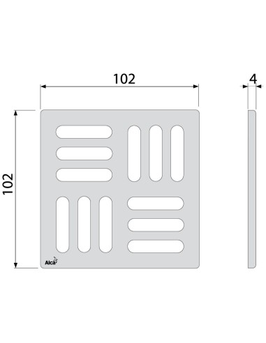 Alcaplast Ruszt 102 × 102 × 5 ze stali nierdzewnej MPV001
