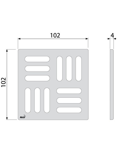 Alcaplast Ruszt 102 × 102 × 5 ze stali nierdzewnej MPV001