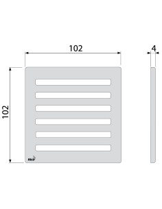 Alcaplast Ruszt 102 × 102 × 5 ze stali nierdzewnej MPV003 2