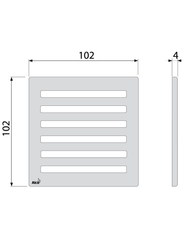 Alcaplast Ruszt 102 × 102 × 5 ze stali nierdzewnej MPV003