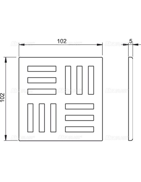 Alcaplast Kratka 102 × 102 szara MPV006