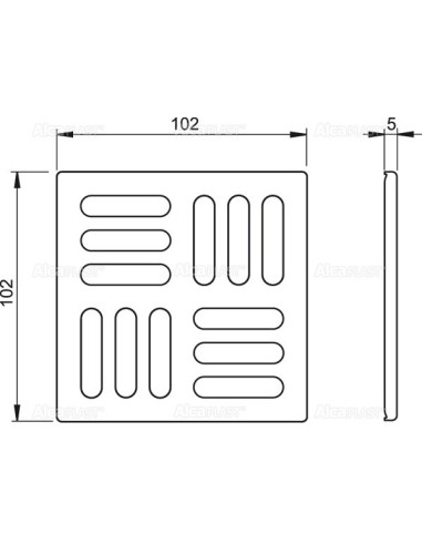 Alcaplast Kratka 102 × 102 nierdzewna MPV004