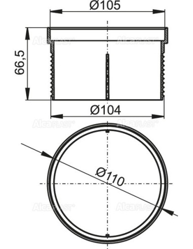Alcaplast Gardziel nastawna kratki Ø105 APV0800
