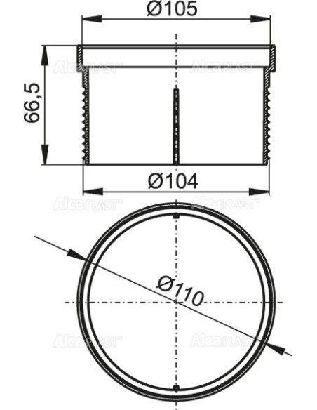 Alcaplast Gardziel nastawna kratki Ø105 APV0800