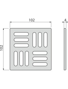 Alcaplast Kratka DESIGN 102 ×102 mm, stal nierdzewna, MPV002 2