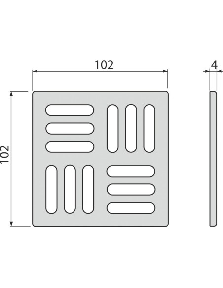 Alcaplast Kratka DESIGN 102 ×102 mm, stal nierdzewna, MPV002