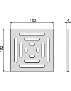 Alcaplast Kratka ściekowa 102 ×102 mm, stal nierdzewna, MPV012 2