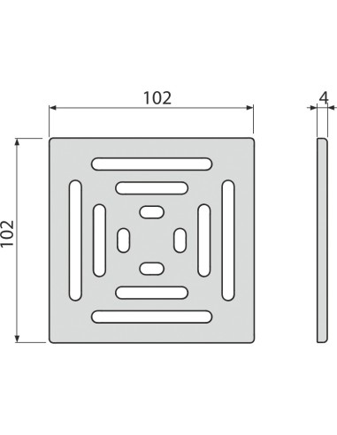 Alcaplast Kratka ściekowa 102 ×102 mm, stal nierdzewna, MPV012