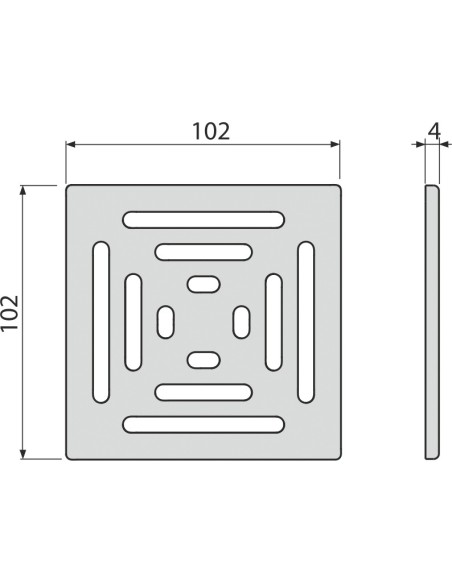 Alcaplast Kratka ściekowa 102 ×102 mm, stal nierdzewna, MPV012