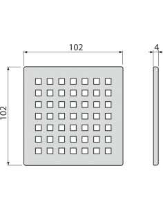 Alcaplast Kratka ściekowa 102 ×102 mm, stal nierdzewna, MPV014 2