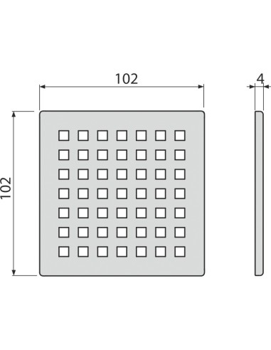 Alcaplast Kratka ściekowa 102 ×102 mm, stal nierdzewna, MPV014
