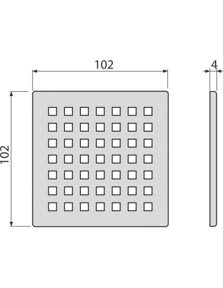 Alcaplast Kratka ściekowa 102 ×102 mm, stal nierdzewna, MPV014