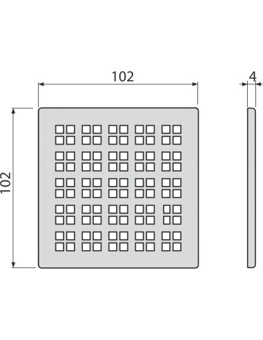 Alcaplast Kratka ściekowa 102 ×102 mm, stal nierdzewna, MPV015