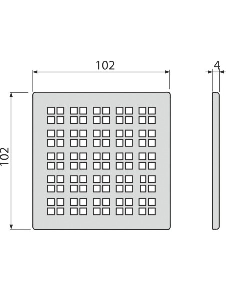 Alcaplast Kratka ściekowa 102 ×102 mm, stal nierdzewna, MPV015