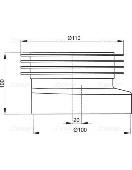 Alcaplast WC manżeta prosta, A99