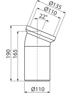 Alcaplast Przyłącze WC - kolano 22° , A90-22 2