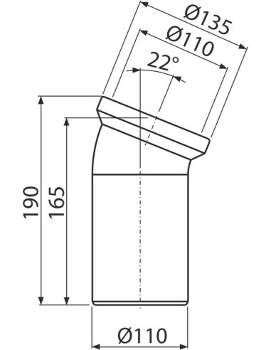 Alcaplast Przyłącze WC - kolano 22° , A90-22