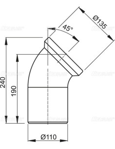 Alcaplast Przyłącze WC - kolano 45° , A90-45 2