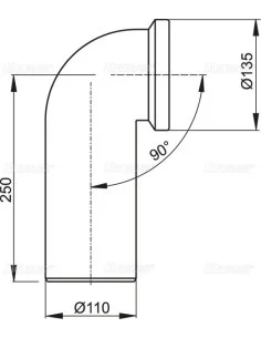 Alcaplast Przyłącze WC - kolano 90° , A90-90 2