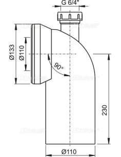 Alcaplast Przyłącze WC z podłączeniem DN40 - kolano 90°, A90-90P40 2